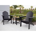 thumbnail image 3 of LuXeo Marina 3-Piece Outdoor Traditional Plastic Adirondack Set in Black, 3 of 18