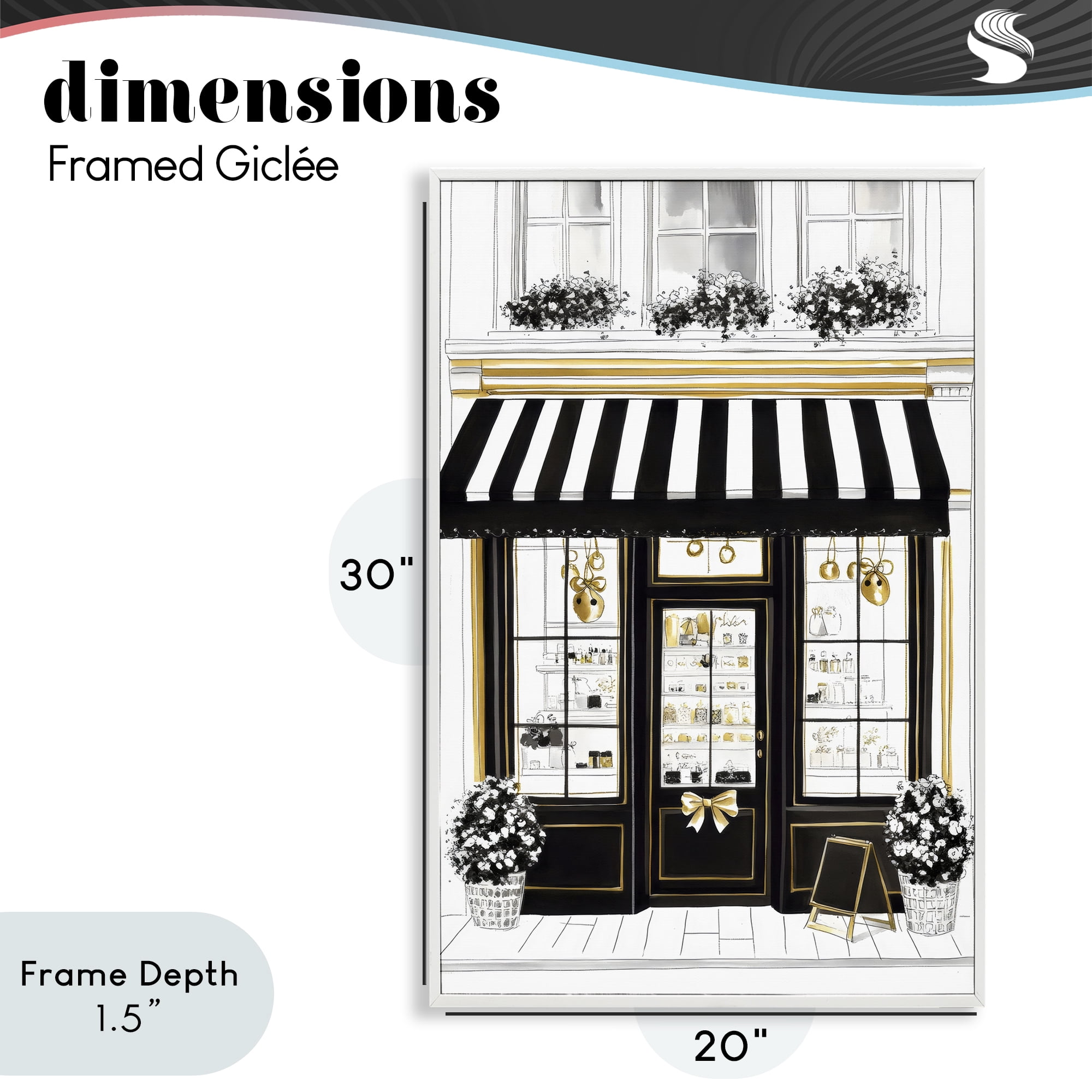 Stupell Industries Paris Storefront Window Display White Framed Giclee Art, design by Petal Prints Design