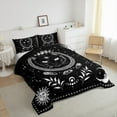 thumbnail image 3 of Homewish Teens Black Cat Full Size Comforter Sets 3-Piece,Sun And Mooon Bedding Comforter Set,Bohemian Boho Theme Lightweight Bedding Sets,Microfiber Bedroom Decor,Reversible, 3 of 8