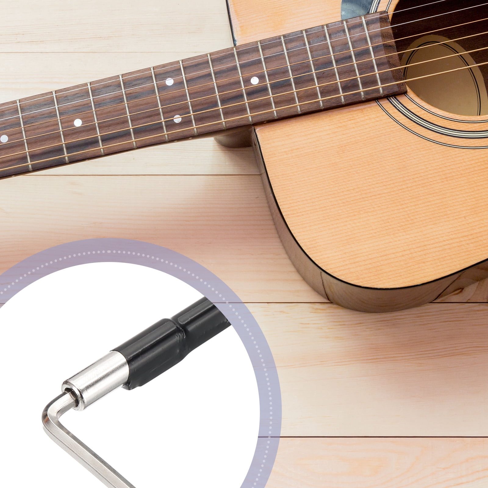 Uxcell 4 Pack Guitar Two Way Rod, 580mm Low-Profile Guitar Rod with 4mm L-Wrench, Luthier Tools for Electric Acoustic Bass Guitars Neck Repair Adjustment, Black