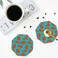 thumbnail image 5 of Pofeuu Fun Octopus Print Leather Coasters Set of 6, Round Cups Mugs Mat Pad for Home Kitchen Heat Resistant Drink Coasters,Octagon, 5 of 7