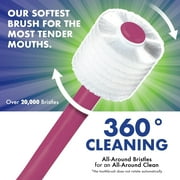 Brilliant Special Soft Round Head Toothbrush for Post Chemo, Surgery, Compromised Oral Health, Softest, Violet, 3 Count