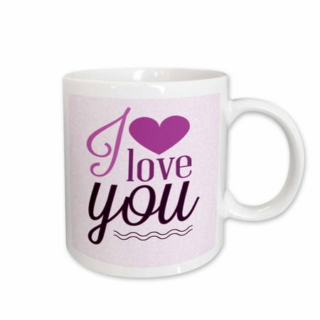 

3dRose I Love You In Purple With A Heart Ceramic Mug 15-ounce