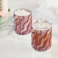 thumbnail image 2 of Yayeee 2 Pack Qtip Holder Bathroom Cotton Swab Canister with Lid Clear Dispenser Set, Pink Brown Pattern, 2 of 6