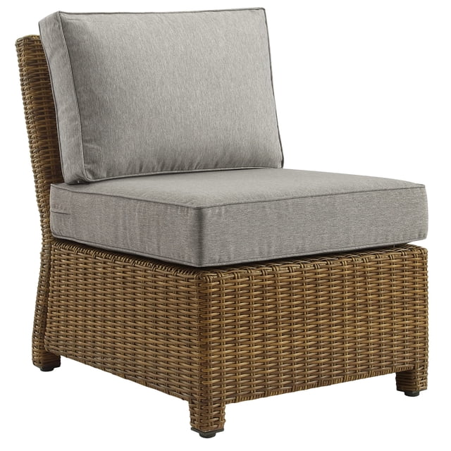 Silla Crosley Furniture Bradenton Wicker Outdoor Marrón Gris