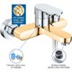thumbnail image 3 of Chrome Bath Shower Faucet Bathtub Mixer Tap for Bath and Shower Single Lever Mixer Tap Wall Mounted Exposed, Universal 1/2'' Thread, 3 of 5