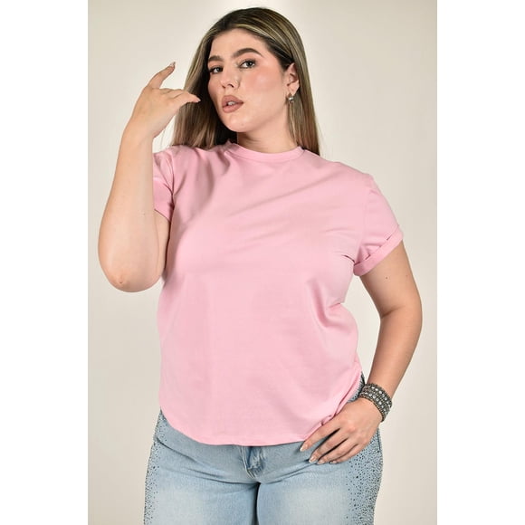 Blusa basica Roman Fashion /Tallas Extras, 5125 (Rosa) rosa 38