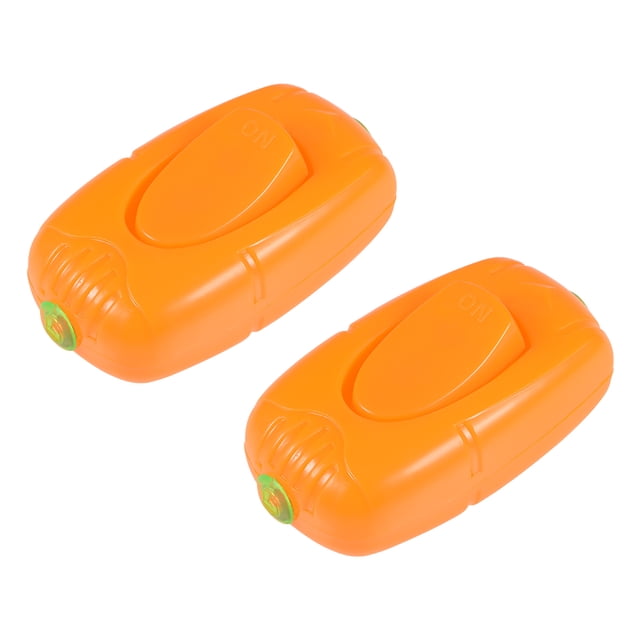 Interruptor de cable en línea Unique Bargains AC 250V 6A On-Off DPST Control Feed-Through Rocker Switch Naranja 2Pcs