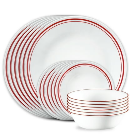 Corelle Logan 18-Piece Glass Dinnerware Set, Service for 6
