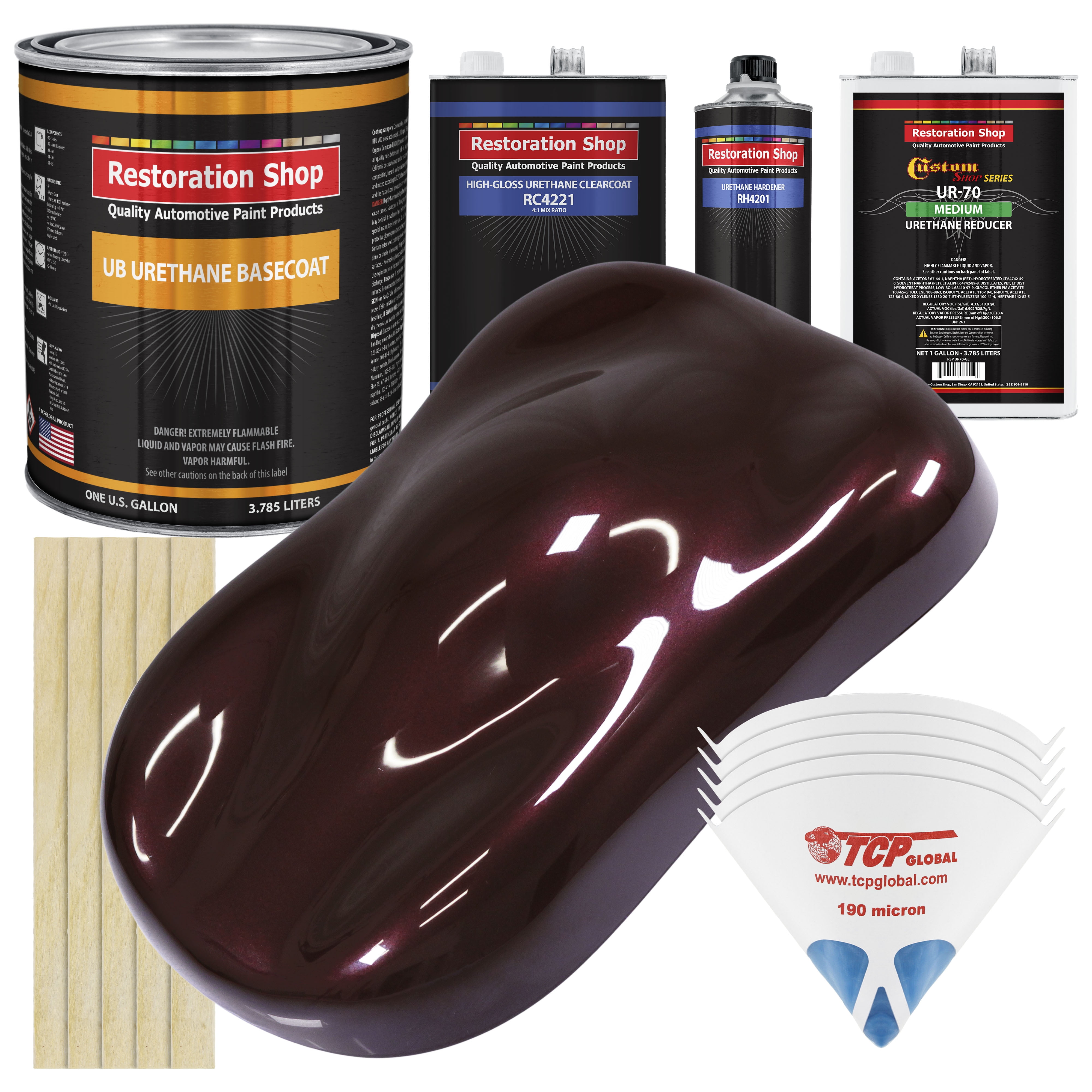 Molten Red Metallic Gallon URETHANE BASECOAT CLEARCOAT Car Auto Body