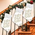 thumbnail image 7 of Coolnut Baroque Damask Floral Gold & White Christmas Stockings, Personalized Large Christmas Stocking, Cute Snowflake Stockings 18" Xmas Stocking for Xmas Decorations Xm, 7 of 7