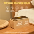 thumbnail image 3 of ELECTIME Wooden Digital Alarm Clock with Wireless Charging, Temperature, Humidity, 3 Alarms Display, 3 of 11