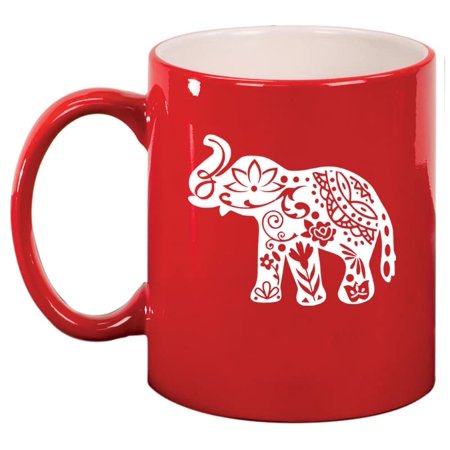 

Cute Elephant Ceramic Coffee Mug Tea Cup Gift for Her Women Wife Mom Sister Girlfriend Friend Family Boss Grandma Daughter Birthday Housewarming Cute Elephant Lover (11oz Red)