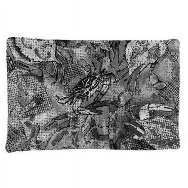Carolines Treasures 8953PILLOWCASE Grey Canvas Abstract Crabs Fabric Standard Pillowcase