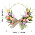 thumbnail image 3 of dajkiuy Tulip Wreath for Front Door, 16 Inch Spring Tulip Flower Wreath with Green Leaves for All Seasons Window Wall Wedding Holiday Party Mother's Day Decorations, 3 of 7