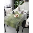 thumbnail image 6 of Sage Green Ombre Table Cloth, Vintage Shabby Abstract Plaid Art Waterproof Tablecloth for Rectangle Tables, Reusable Washable Fabric Table Cover for Restaurant Kitchen Dining Tables 54"x108", 6 of 6
