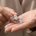 thumbnail image 3 of Pompeii Oval Cut Diamond Prong Studs 14k Gold Lab Grown (E/F,VS1-VS2), 3 of 6
