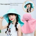 thumbnail image 4 of Biezeib Little Girls Fisherman Hat UPF 50+ Protection Caps Wide Brim Neck Flap Beach Play Hats, 4 of 6