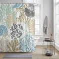 thumbnail image 3 of Summer Marine Life Shower Curtain, Graffiti Corals Shell Sea Conch Starfish Colorful Waterproof Shower Curtain Set with 12 Hooks Lightweight Bath Curtains Fabric Bathroom Decor 36x72 Inches, 3 of 9
