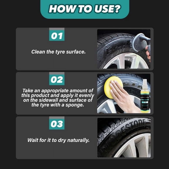 Upgraded Tire BrightenerDelays AgingBrightens And Darkens Wheels Deconta Minates Polishes Coating ProtectsOil Maintenance 100ml H