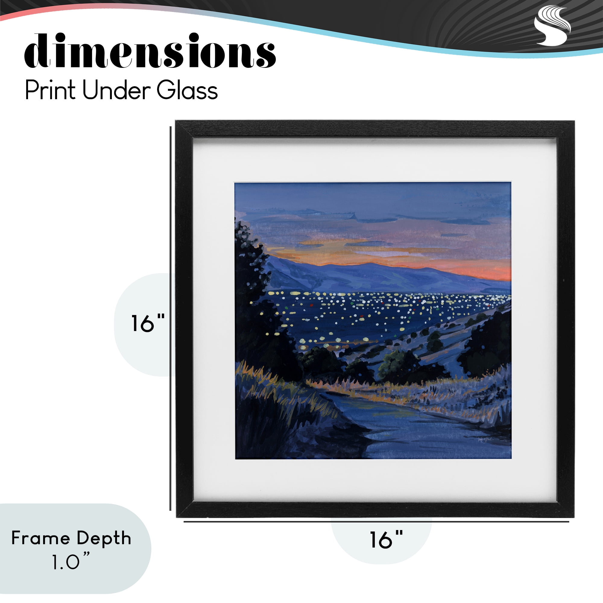 Stupell Industries Desert City Lights At Dusk Black Framed Print Under Glass, design by Kate Jarvik Birch