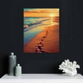thumbnail image 4 of Creowell  Beach Canvas Wall Art, Seascape Themed “Walks Along the Shoreline” Wall Canvas for Room Decor, Modern Ocean Dusk Poster Framed Artwork Decor Ready to Hang 16x20 in/12x16 in, 4 of 4