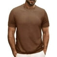 thumbnail image 2 of Jinhomg Vintage Mens T Shirts Dressy Casual Solid Color Waffle Tees Lightweight Comfy Short Sleeve Crew Neck Pullover 2025 Spring Summer Tops 2025 Saving Khaki XXL, 2 of 7