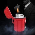 thumbnail image 4 of Portable Gas Lighter Waterproof Windproof Lighter Igniter for Smoker Cigarettes Cigar (Red), 4 of 8