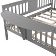 thumbnail image 6 of Full Size Daybed, Dual-Use Sofa Bed Daybed Frame with Wood Legs & Slats Support, Wooden Indoor Mattress Foundation for Bedroom Living Room, No Box Spring Needed, Gray, 6 of 7