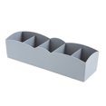 thumbnail image 1 of Diseño fresco Cajón de plástico Organizador Corbata Sujetador Calcetines Contenedor de almacenamiento Divisor multipropósito Cajas de Almacenamiento y organización del hogar gris 6*26.5*8 cm Bearachild HA0024-09B, 1 of 6