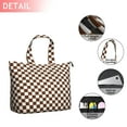 thumbnail image 2 of Brown and White Checkerboard Pattern Travel Tote Bags for Women Carry On,Large Weekender Bags for Women Travel,Multi Functional Duffle Bag for Work,Shopping,Sports, 2 of 5