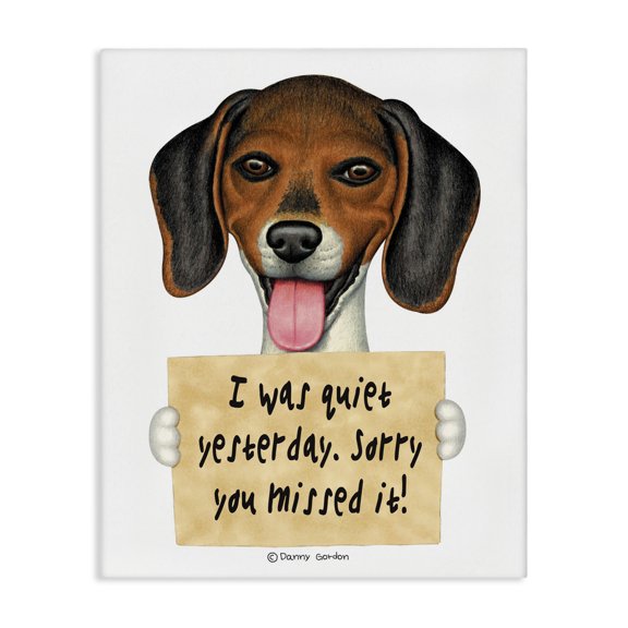 Stupell Industries Contemporary I was Quiet Yesterday Dog Phrase Canvas Art, 16 x 20, by Danny Gordan