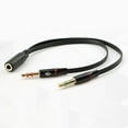 thumbnail image 2 of 3.5mm Stereo Female to 2 Male Headset Mic Y Splitter Adapter Audio Cable for PC, 2 of 8