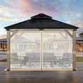 thumbnail image 2 of Aoodor Universal 10 x 10 ft. Gazebo Replacement Mosquito Netting Screen 4-Panel Sidewalls with Double Zipper for Patio Backyard Deck and Lawns (Only Netting), 2 of 9