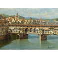 thumbnail image 3 of Antonietta Brandeis 14x11 Black Modern Framed Museum Art Print Titled - The Ponte Vecchio, Florence, 3 of 5
