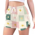 thumbnail image 2 of FORMRS Womens Swim Shorts Mesh Liner Quick Dry Casual Beach Board Bottom with Pockets, Sizes S-2XL, Beige Abstract, 2 of 9