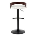 thumbnail image 5 of Grotto Adjustable Bar Stool, Black Bar Stools, Bar Chairs, Swivel Bar Stools, Bar Stools Set of 2, Bar Stools for Kitchen Counter (Cherry Wood, White), 5 of 10