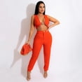 thumbnail image 3 of Women Fashion 2 Piece Pant Set Sleeveless Vest Crop Top And High Waist Skinny Pants Party Club Sexy Chic Outfits 2024 Streetwear, 3 of 20
