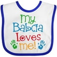 thumbnail image 3 of Inktastic My Babcia Loves Me Boys or Girls Baby Bib, 3 of 4