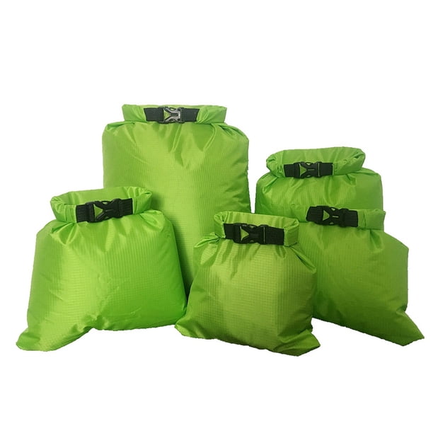 Paquete de 5 bolsas secas impermeables Eigraketly para kayak pesca navegación al aire libre portátil ciclismo senderismo natación Deportes acuáticos Verde