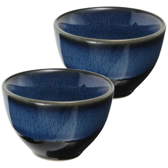 PBPBOX 2pcs Japanese Theme Ceramic Sake Cups Beautiful Glazed Design For Serving Sake Tea Easy Enthusiasts