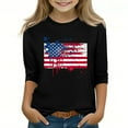 thumbnail image 2 of GERsome Girls Boys 4th of July T-Shirts Unisex Kids American Flag 3/4 Sleeve Crewneck Shirts USA Stars and Stripes Patriotic Tops, 7-8 Years, 2 of 4