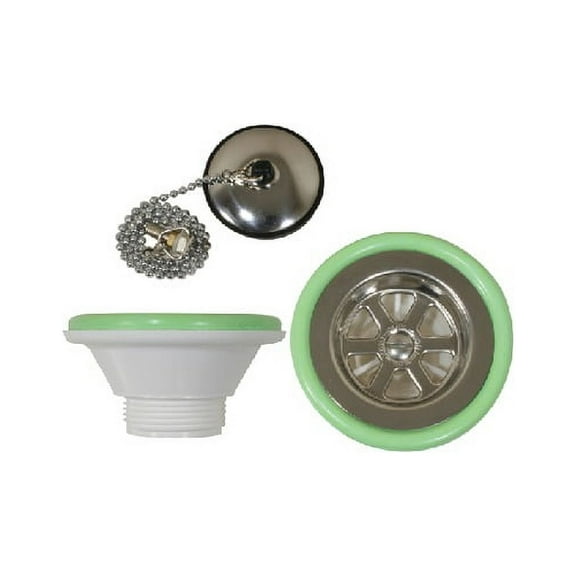New Drain & Accessories scandvik 10300p 1-1/4" Outlet Sink Drain SS and PVC