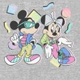 thumbnail image 2 of Junior's Mickey & Friends Retro 80s Minnie and Mickey Sweatshirt Heather Gray Small, 2 of 2