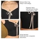 thumbnail image 4 of Mujeres corto Top verano casual negro manga corta V cuello Correa atado arco corto Top para mujer negro S, 4 of 5