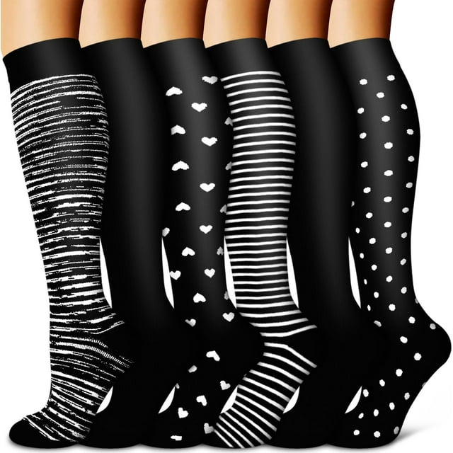 EcoNesxp 6 Paires de Bas de compression en Cuivre 02 Noir