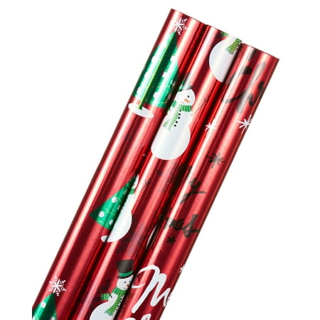 UPC 068981948971 product image for Snowman, Merry Christmas, and Trees Christmas Wrapping Paper, 3 Roll | upcitemdb.com