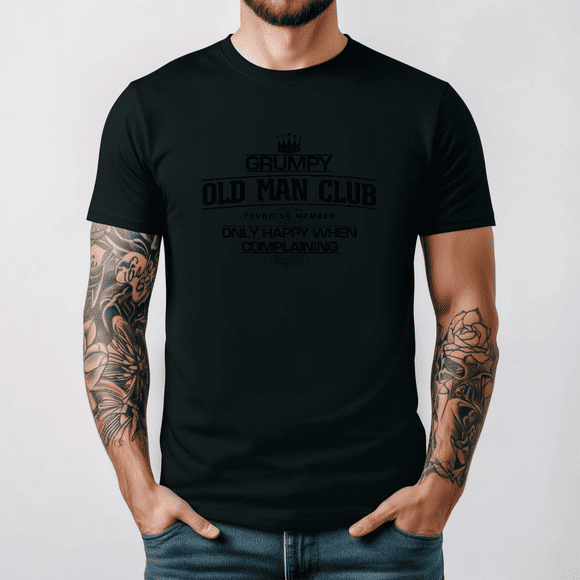 Grumpy Old Man Club Funny Humor Cotton T-Shirt Unisex S-5XL