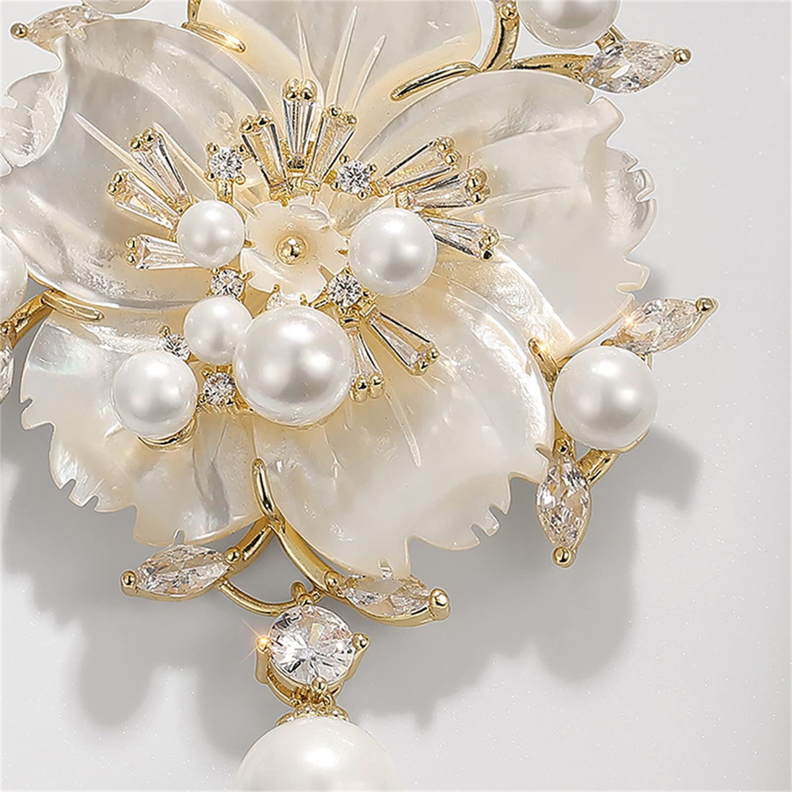 Yalych Women's Brooches Brooch Pins Vintage Pearl Corsage Jewelry Crystal  Geometry Flower Brooch Pins with Simulated Pearl Bouquet Jewelry  Accessories