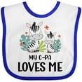 thumbnail image 3 of Inktastic Zebra My G-pa Loves Me Boys or Girls Baby Bib, 3 of 4